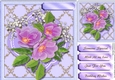 Beautiful Lilac Roses on a Golden Mat