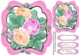 Beautiful Roses in a Hot Pink Stitched bracket mat 2