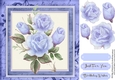Mystic Blue Roses on a Vintage Mat