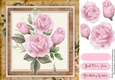 Beautiful Pink Roses on a Vintage Mat