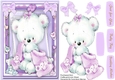 Beautiful Bear in a Lilac Blanket