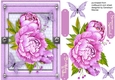 Beautiful Lilac Peony Rose and Butterflys