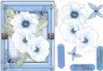 Pale Blue Anemones and Butterflys