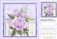 BeautifulLilac Roses on a Lace panel
