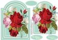 Beautiful  Roses on Green Mat 