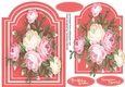 Beautiful Pink  Roses on Coral Mat 