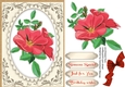 Beautiful Red Roses on a Silver and Sepia Mat