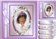 Beautiful Vintage lady on a lilac oval Mat