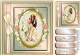 Beautiful Vintage lady on a buff oval Mat