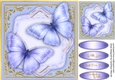Lilac Butterflys on a Shaped Mat