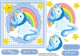 Blue Unicorn on a Blue Mat