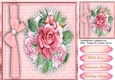 Beautiful Deep Pink Roses on a script Mat