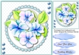 Beautiful Pencil Flowers on a blue Scalloped Frame