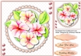 Beautiful Pencil Flowers on a Pink Scalloped Frame