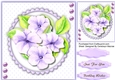 Beautiful Pencil Flowers on a Lilac Scalloped Frame