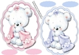 Pink and Blue Cute Teddys Toppers 