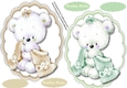 Buff and Green cute Teddys Toppers