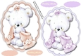 Lilac and Peach cute Teddys Toppers