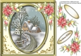 Beautiful Christmas House in a Gold frame 