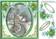 Beautiful Christmas House in a Green frame