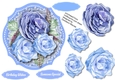 Beautiful Blue Roses on a lace mat