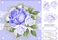 Deep Lilac Roses  on Vintage Lace  2