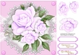 Deep Lilac Roses on Vintage Lace 3