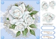 Pale Blue Roses on Vintage Lace 4