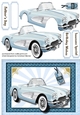 Its A Mans World ? , Blue Retro Car