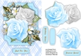 Pale Blue  Roses and Babys Breath