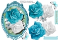 Beautiful Aqua Roses in a Gilded frame