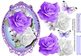 Beautiful lilac Roses in a Gilded frame