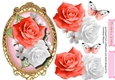 Beautiful Pink Roses in a Gilded frame