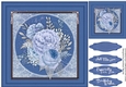 Beautiful Blue Roses on Vintage Lace