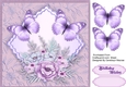 Lilac Butterflys on a Scalloped Mat