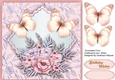 Pale Pink Butterflys on a Scalloped Mat