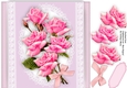 Beautiful  Roses on Lace 