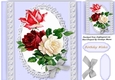 Beautiful White and Red  Roses on Lace 