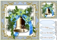 Beautiful Gold Bell and Blue Ribbon