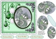 Green Baubles and Christmas Scene