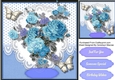 Blue Roses on   lace 