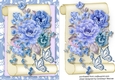 Beautiful Blue Roses on a Scroll Mat