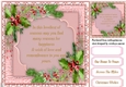 Beautiful Holly and Christmas Verse , pink