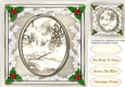 Silver Christmas Scene with Holly