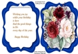  Blue Flip Card and Roses 