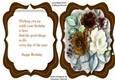  Brown  Flip Card and Roses 