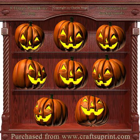 8 Happy Pumpkins