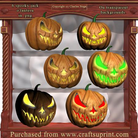 6 Halloween Spooky Jack O'lanterns