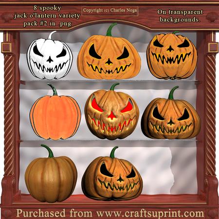 8 Spooky Jack Olantern Variety Pack 2