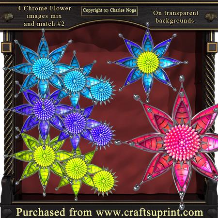 4 Interchangeable Chrome Flowers Part 2